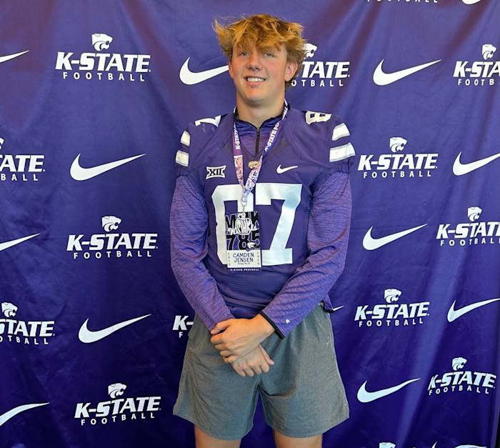 2026 4-star TE Camden Jensen during an unofficial visit to Kansas State. (Photo courtesy of Camden Jensen)